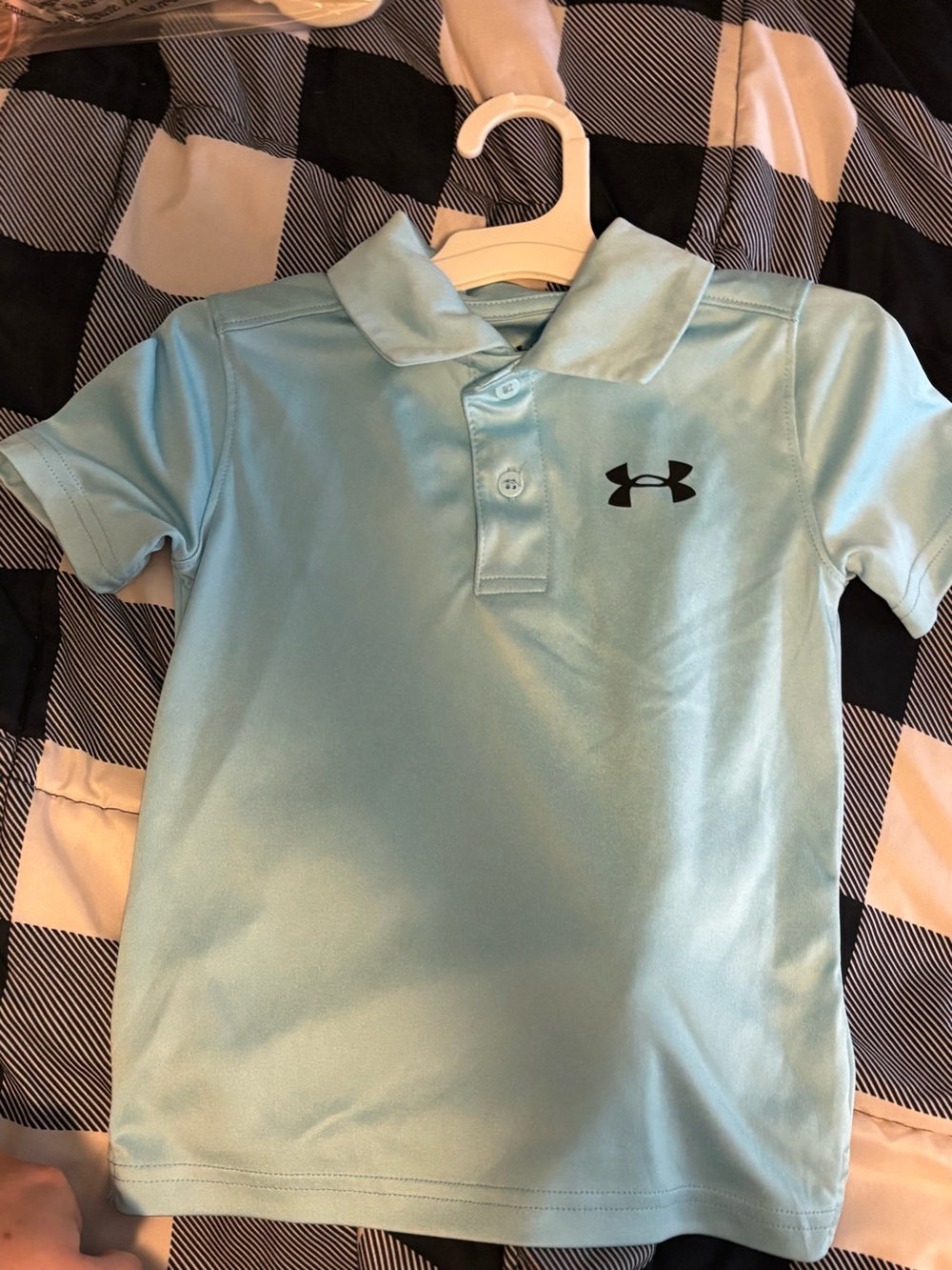 Under Armour Boys Light Blue Polo with Black Logo